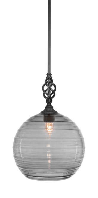 Toltec Lighting - 80-MB-5142 - One Light Mini Pendant - Eleganté - Matte Black