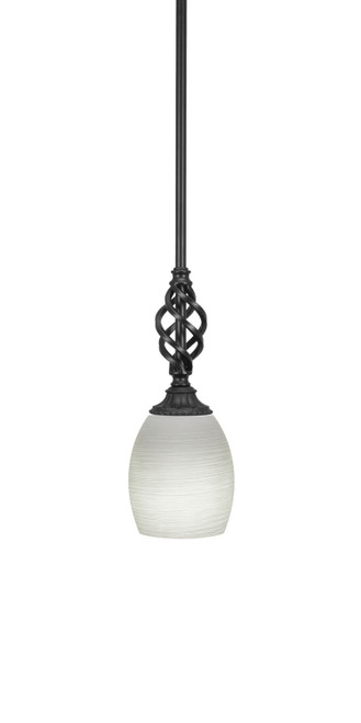Toltec Lighting - 80-MB-615 - One Light Mini Pendant - Eleganté - Matte Black