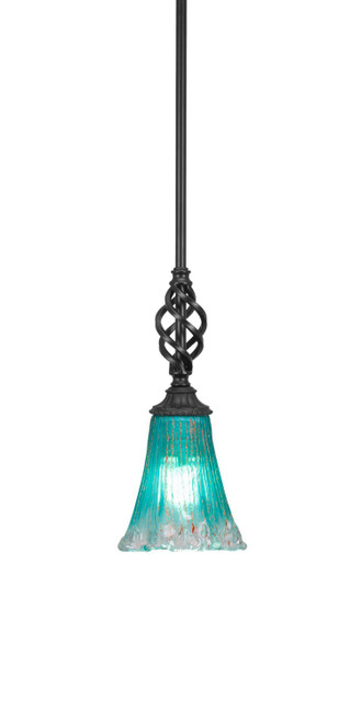 Toltec Lighting - 80-MB-725 - One Light Mini Pendant - Eleganté - Matte Black