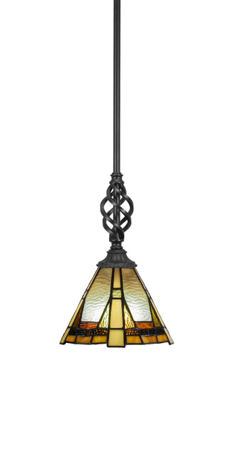 Toltec Lighting - 80-MB-9345 - One Light Mini Pendant - Eleganté - Matte Black