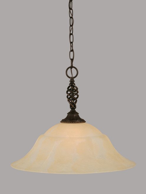 Toltec Lighting - 82-DG-53813 - One Light Pendant - Eleganté - Dark Granite