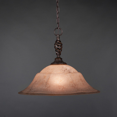 Toltec Lighting - 82-DG-53818 - One Light Pendant - Eleganté - Dark Granite
