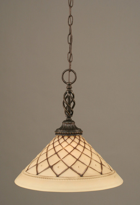 Toltec Lighting - 82-DG-718 - One Light Pendant - Eleganté - Dark Granite
