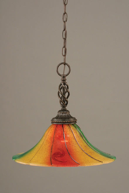 Toltec Lighting - 82-DG-767 - One Light Pendant - Eleganté - Dark Granite