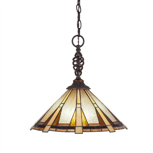 Toltec Lighting - 82-DG-934 - One Light Pendant - Eleganté - Dark Granite