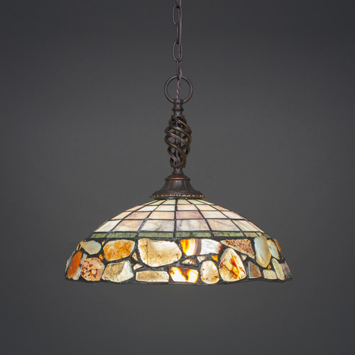 Toltec Lighting - 82-DG-973 - One Light Pendant - Eleganté - Dark Granite