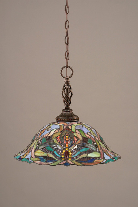Toltec Lighting - 82-DG-990 - One Light Pendant - Eleganté - Dark Granite