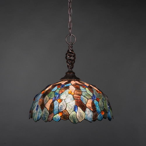 Toltec Lighting - 82-DG-995 - One Light Pendant - Eleganté - Dark Granite