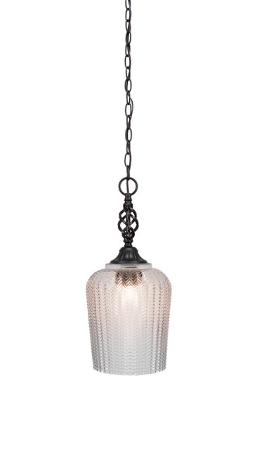 Toltec Lighting - 82-MB-4280 - One Light Pendant - Eleganté - Matte Black