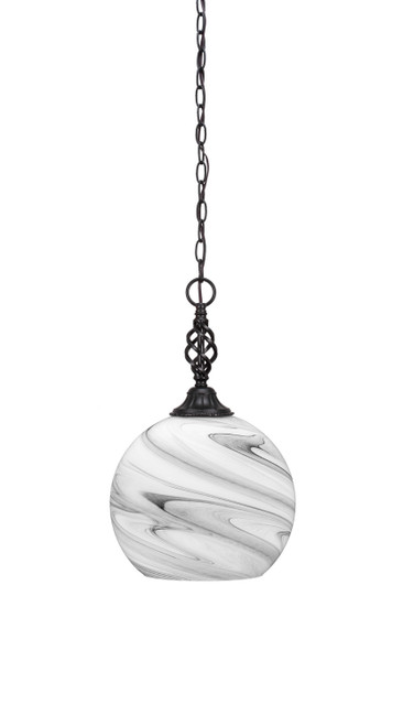 Toltec Lighting - 82-MB-4359 - One Light Pendant - Eleganté - Matte Black
