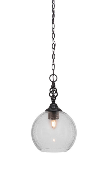 Toltec Lighting - 82-MB-4370 - One Light Pendant - Eleganté - Matte Black