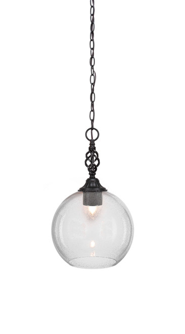 Toltec Lighting - 82-MB-4390 - One Light Pendant - Eleganté - Matte Black