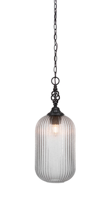 Toltec Lighting - 82-MB-4608 - One Light Pendant - Eleganté - Matte Black