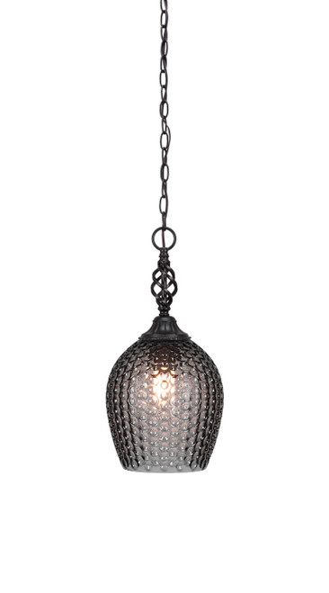 Toltec Lighting - 82-MB-4902 - One Light Pendant - Eleganté - Matte Black