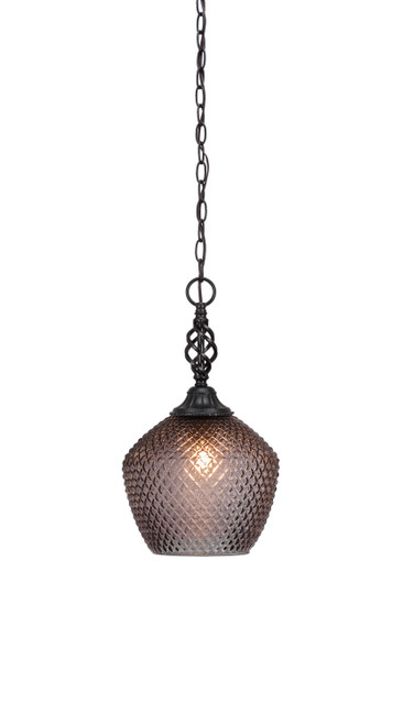 Toltec Lighting - 82-MB-4922 - One Light Pendant - Eleganté - Matte Black