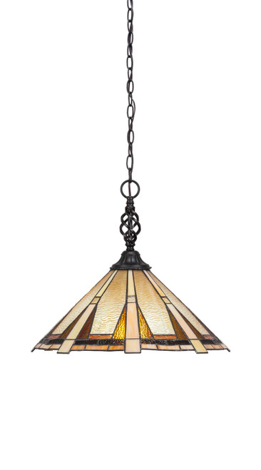Toltec Lighting - 82-MB-934 - One Light Pendant - Eleganté - Matte Black