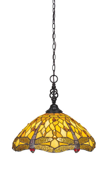 Toltec Lighting - 82-MB-946 - One Light Pendant - Eleganté - Matte Black
