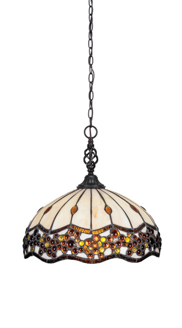 Toltec Lighting - 82-MB-997 - One Light Pendant - Eleganté - Matte Black