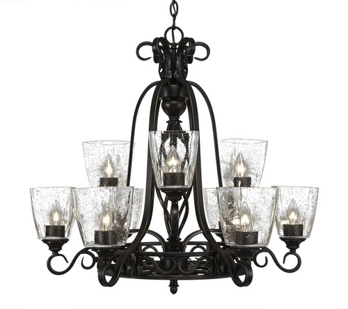 Toltec Lighting - 869-DG-461 - Nine Light Chandelier - Eleganté - Dark Granite