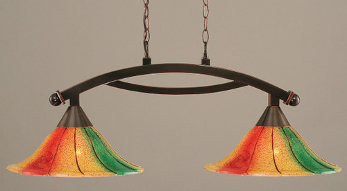 Toltec Lighting - 872-BC-764 - Two Light Island Bar - Bow - Black Copper