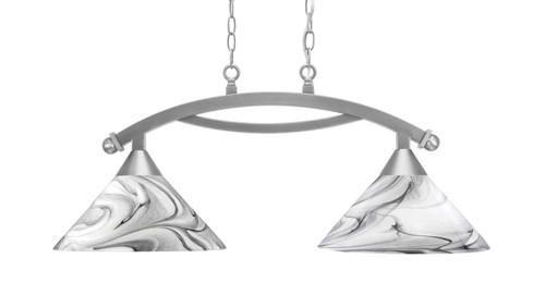 Toltec Lighting - 872-BN-2129 - Two Light Island Pendant - Bow - Brushed Nickel