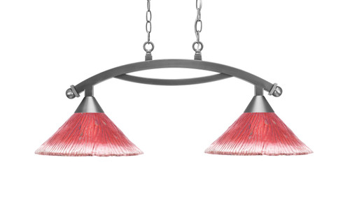 Toltec Lighting - 872-BN-706 - Two Light Island Pendant - Bow - Brushed Nickel