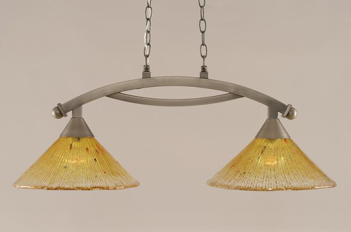 Toltec Lighting - 872-BN-774 - Two Light Island Bar - Bow - Brushed Nickel