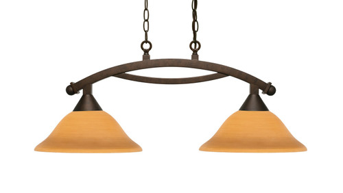 Toltec Lighting - 872-BRZ-624 - Two Light Island Bar - Bow - Bronze