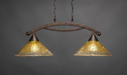 Toltec Lighting - 872-BRZ-774 - Two Light Island Bar - Bow - Bronze