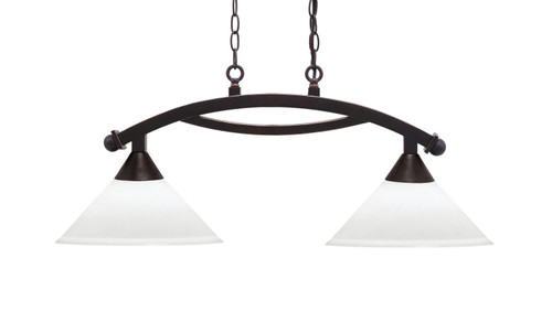 Toltec Lighting - 872-DG-316 - Two Light Island Pendant - Bow - Dark Granite