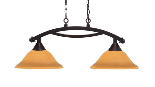 Toltec Lighting - 872-DG-624 - Two Light Island Pendant - Bow - Dark Granite