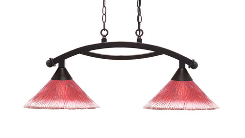 Toltec Lighting - 872-DG-706 - Two Light Island Pendant - Bow - Dark Granite