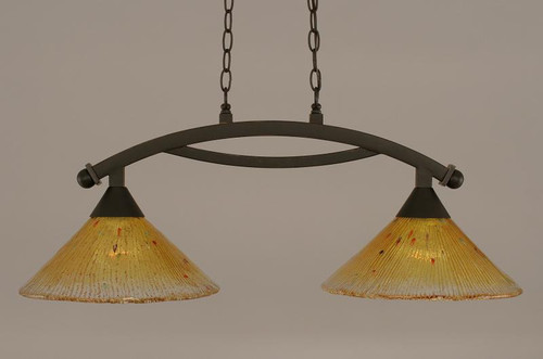 Toltec Lighting - 872-DG-774 - Two Light Island Bar - Bow - Dark Granite