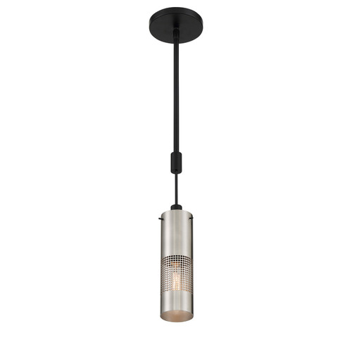 George Kovacs - P1591-691 - One Light Mini Pendant - Grid 3 - Brushed Nickel and Coal Highlights