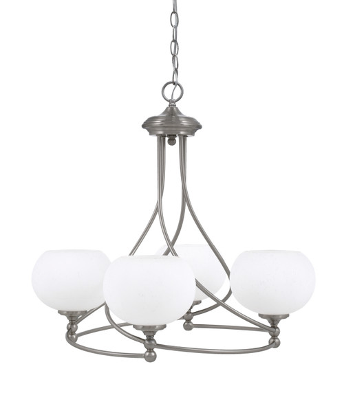 Toltec Lighting - 904-BN-212 - Four Light Chandelier - Capri - Brushed Nickel