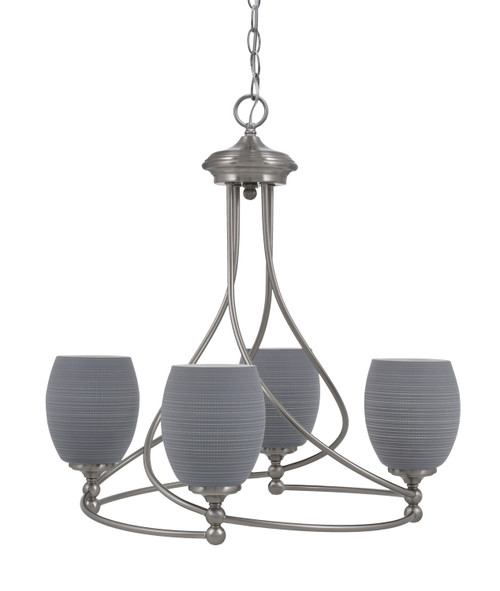 Toltec Lighting - 904-BN-4022 - Four Light Chandelier - Capri - Brushed Nickel