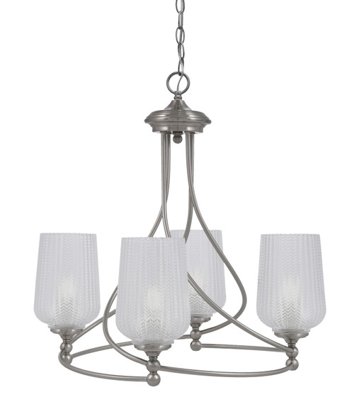 Toltec Lighting - 904-BN-4250 - Four Light Chandelier - Capri - Brushed Nickel