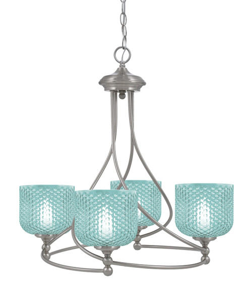 Toltec Lighting - 904-BN-4615 - Four Light Chandelier - Capri - Brushed Nickel