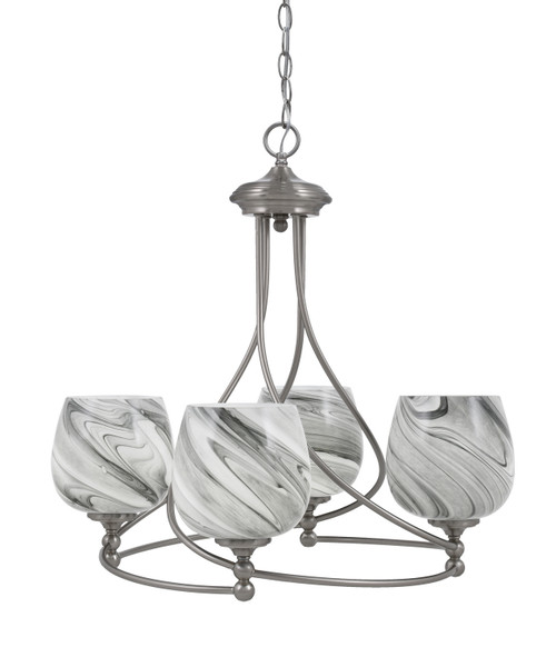 Toltec Lighting - 904-BN-4819 - Four Light Chandelier - Capri - Brushed Nickel