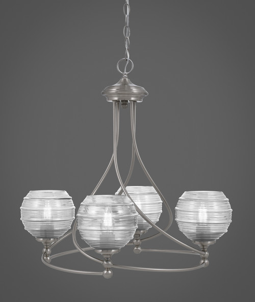 Toltec Lighting - 904-BN-5110 - Four Light Chandelier - Capri - Brushed Nickel
