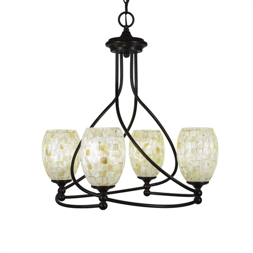 Toltec Lighting - 904-DG-406 - Four Light Chandelier - Capri - Dark Granite