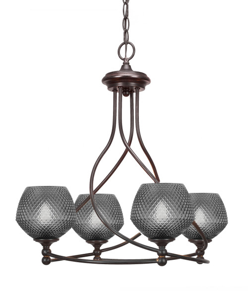 Toltec Lighting - 904-DG-4622 - Four Light Chandelier - Capri - Dark Granite