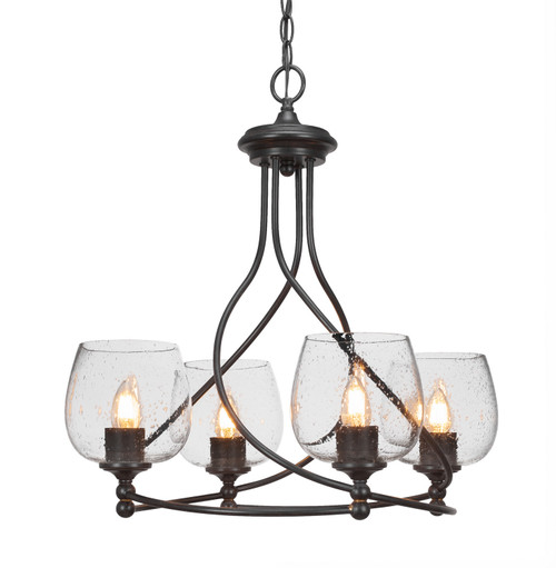 Toltec Lighting - 904-DG-4810 - Four Light Chandelier - Capri - Dark Granite