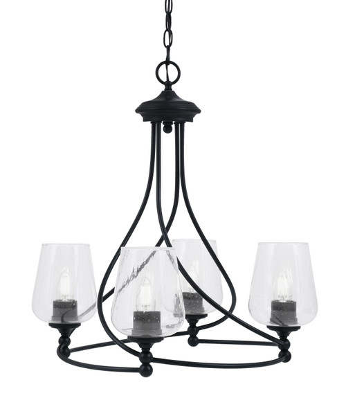 Toltec Lighting - 904-MB-210 - Four Light Chandelier - Capri - Matte Black