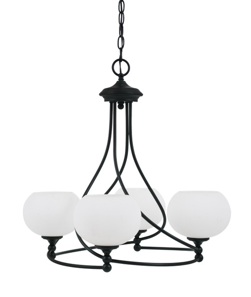 Toltec Lighting - 904-MB-212 - Four Light Chandelier - Capri - Matte Black