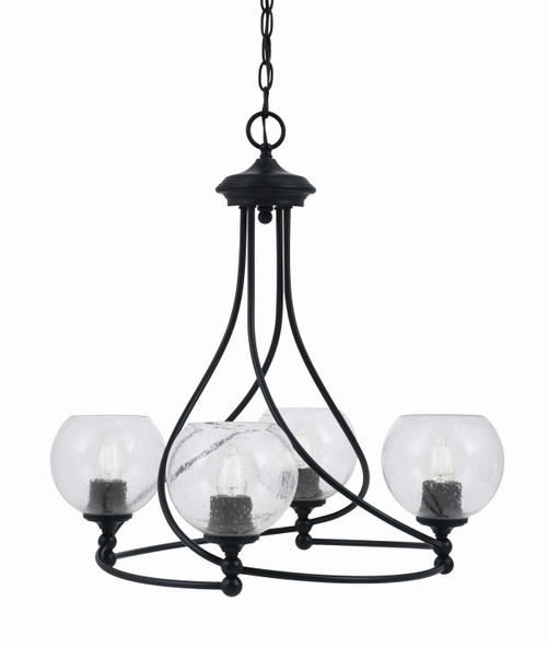 Toltec Lighting - 904-MB-4100 - Four Light Chandelier - Capri - Matte Black