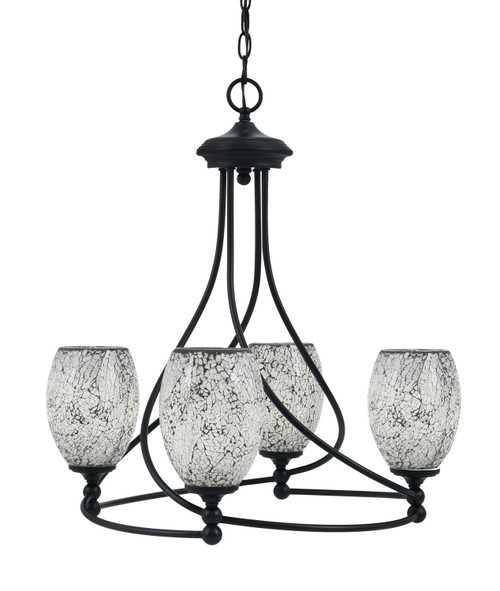 Toltec Lighting - 904-MB-4165 - Four Light Chandelier - Capri - Matte Black
