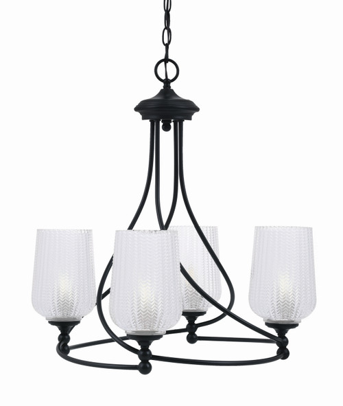 Toltec Lighting - 904-MB-4250 - Four Light Chandelier - Capri - Matte Black