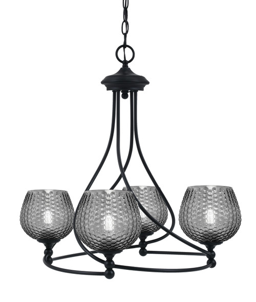 Toltec Lighting - 904-MB-4602 - Four Light Chandelier - Capri - Matte Black