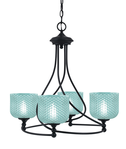 Toltec Lighting - 904-MB-4615 - Four Light Chandelier - Capri - Matte Black